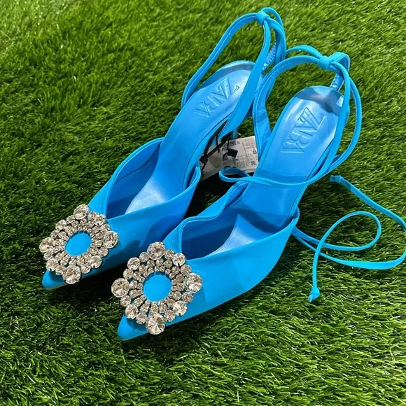 Zara | Rhinestone Lace-Up Heels - Picture 5 of 5